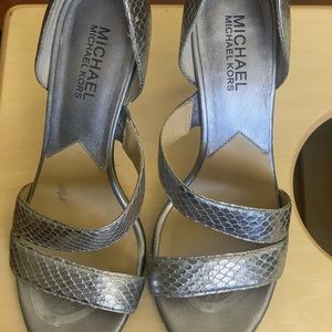 Micheal Kors Silver Heel Sandals